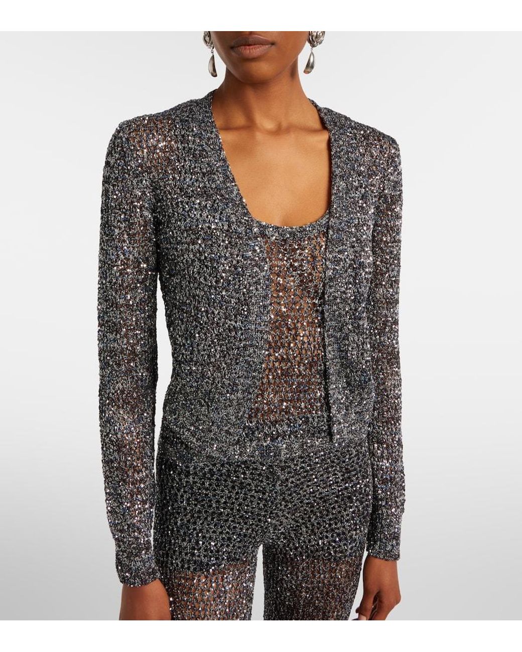 Missoni Blue Sequined Lame Cardigan
