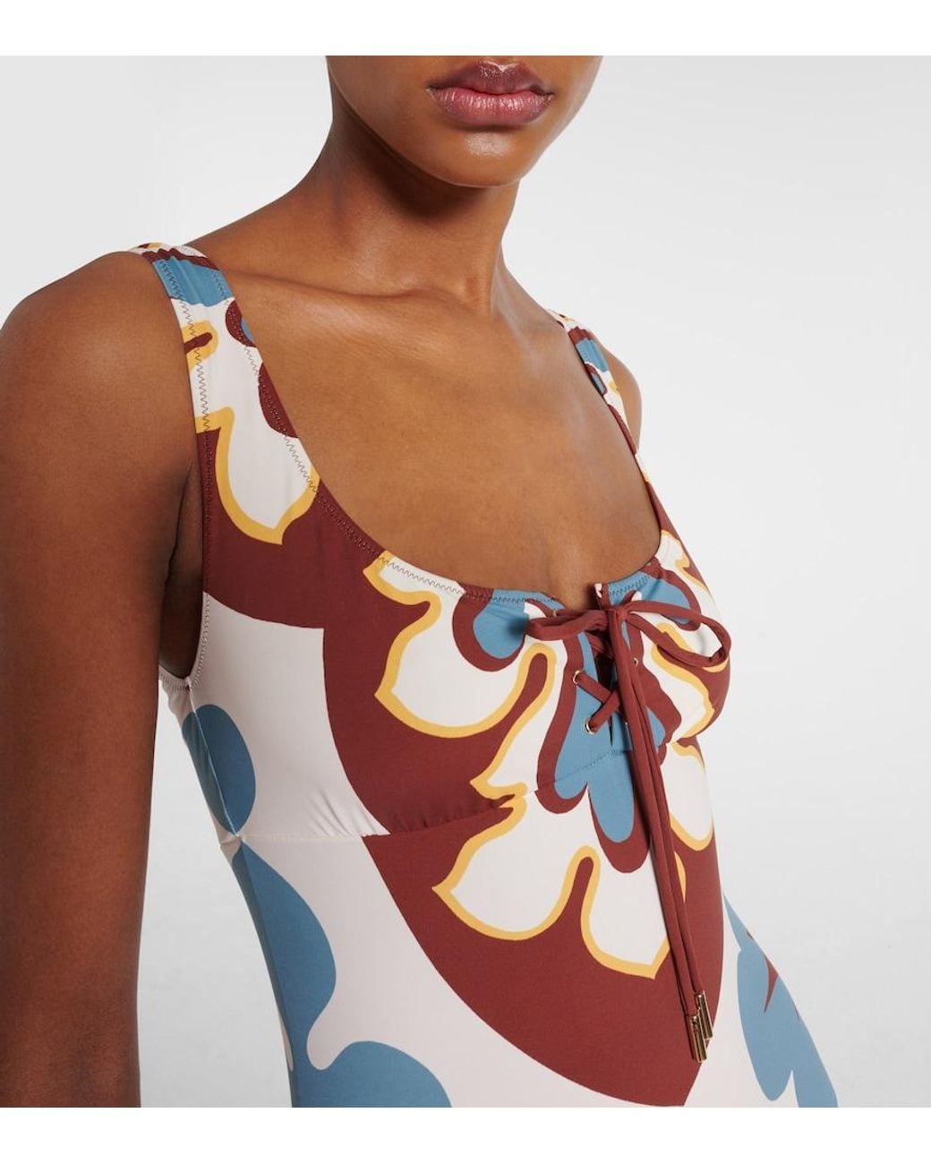 LaDoubleJ White Sunset Printed Swimsuit