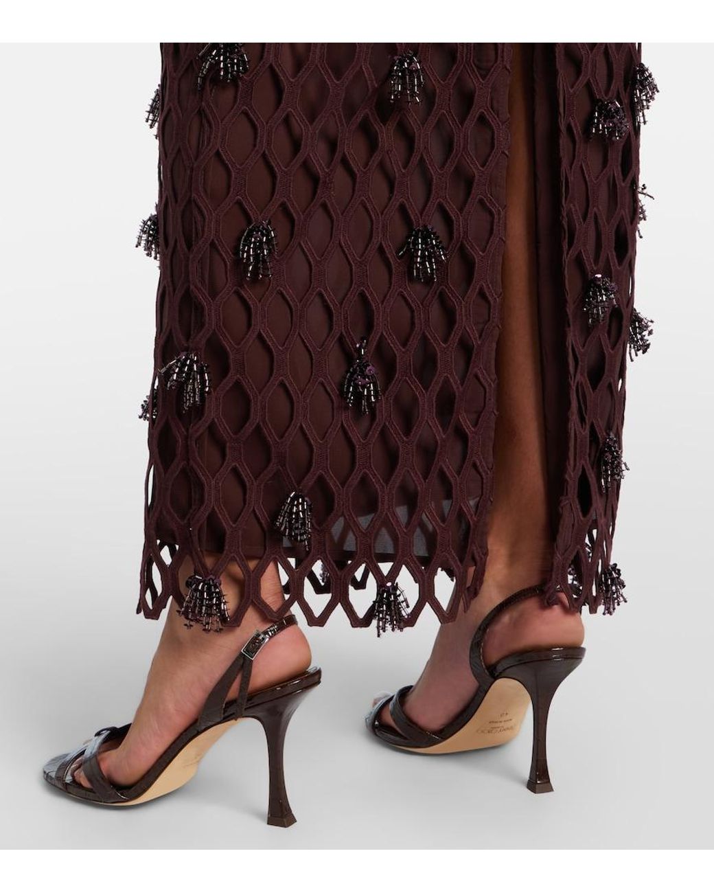 Jonathan Simkhai Purple Beaded Maxi Dress