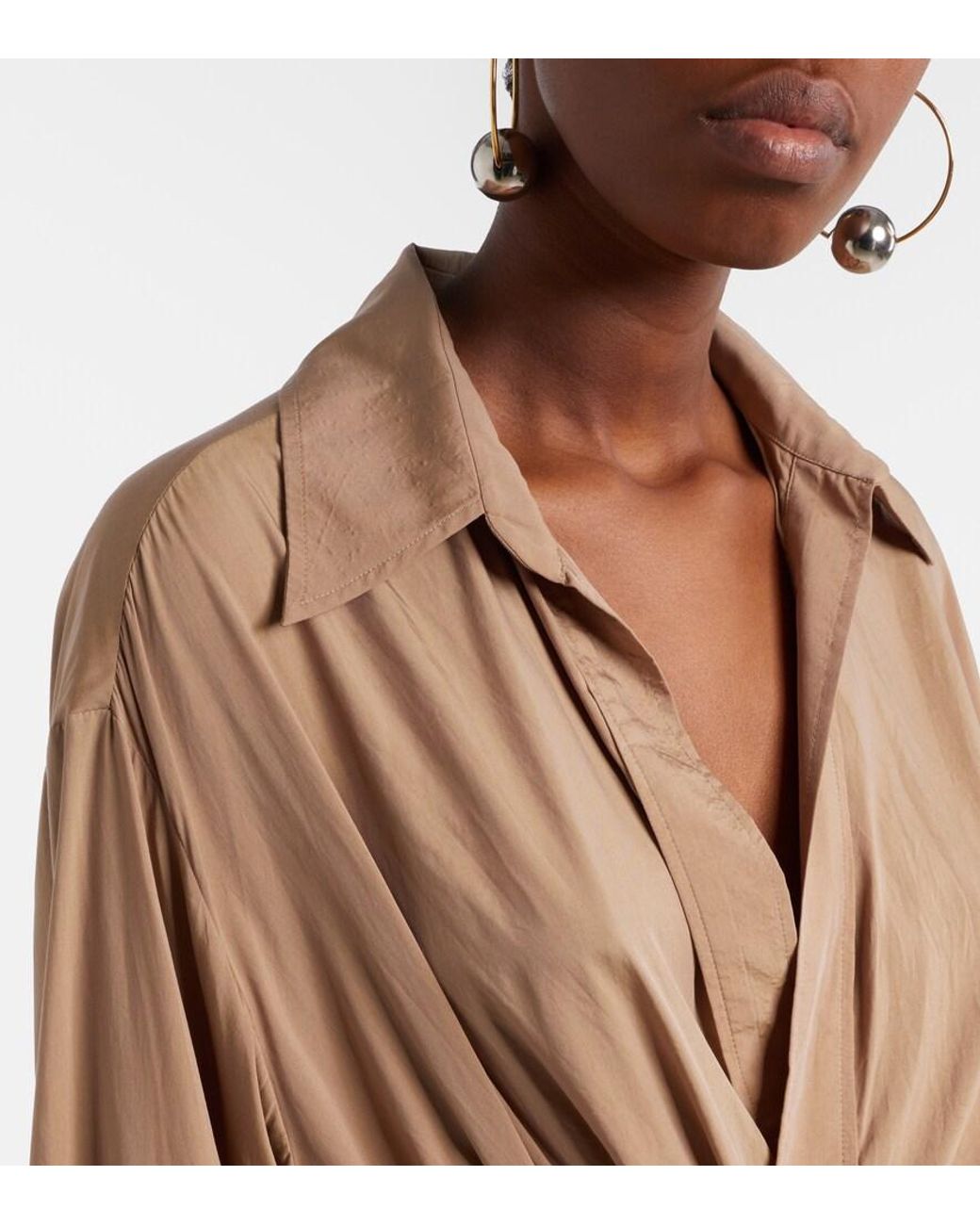 Isabel Marant Natural Keren Gathered Wrap Top