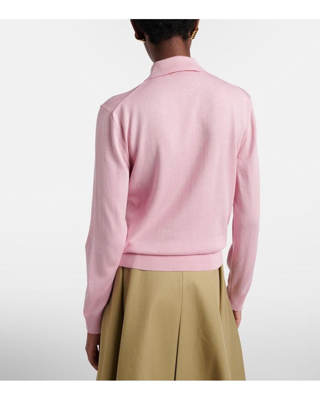 Blazé Milano Pink Alegria Silk And Cotton Polo Sweater
