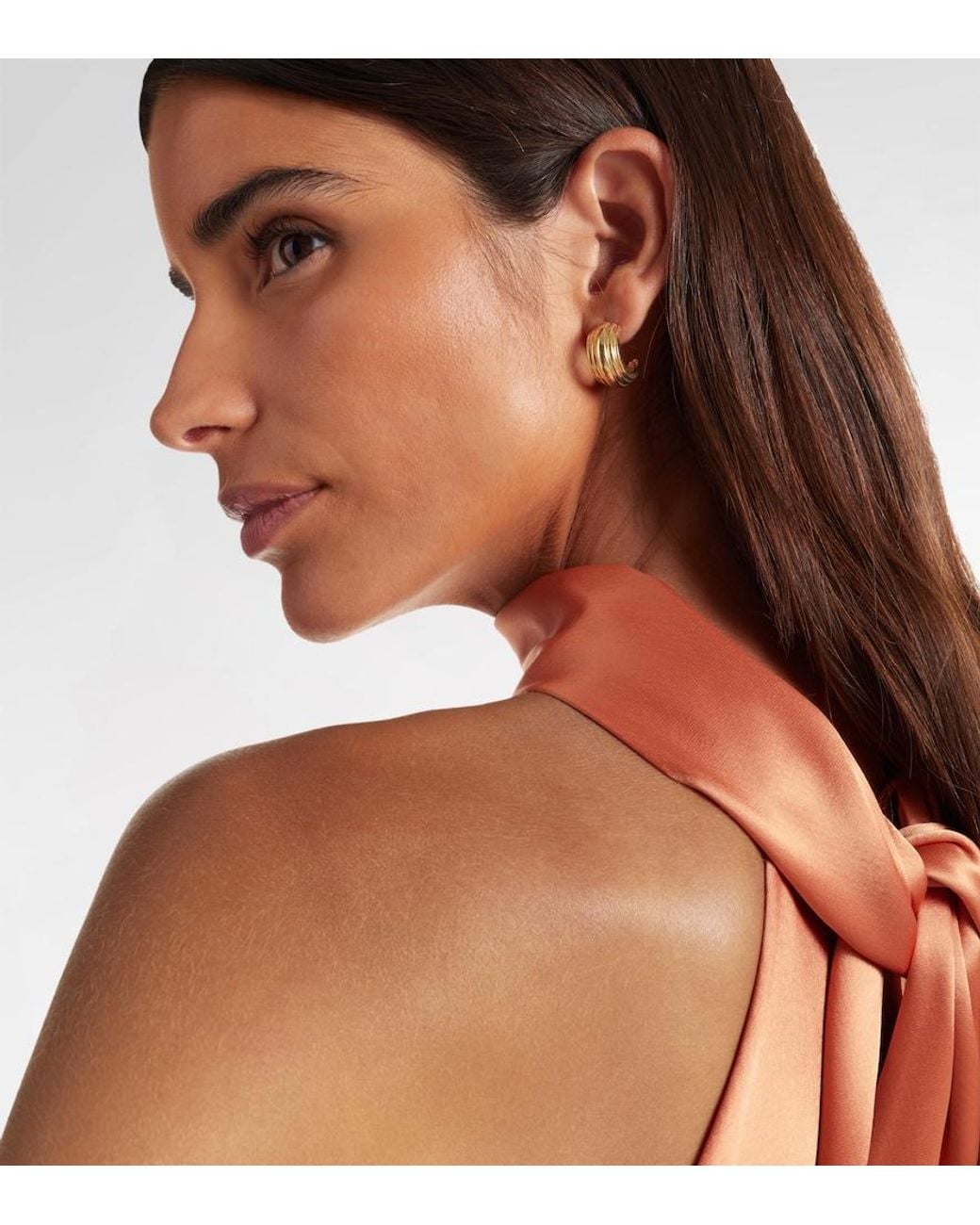 STONE AND STRAND Metallic Serge 10Kt Hoop Earrings