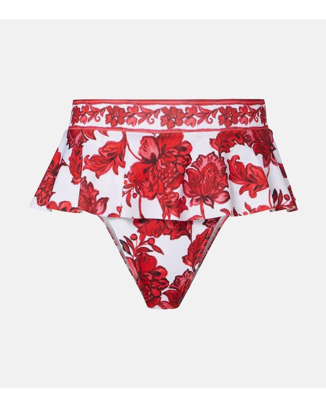 Alexandra Miro Red Zella Floral Bikini Bottoms