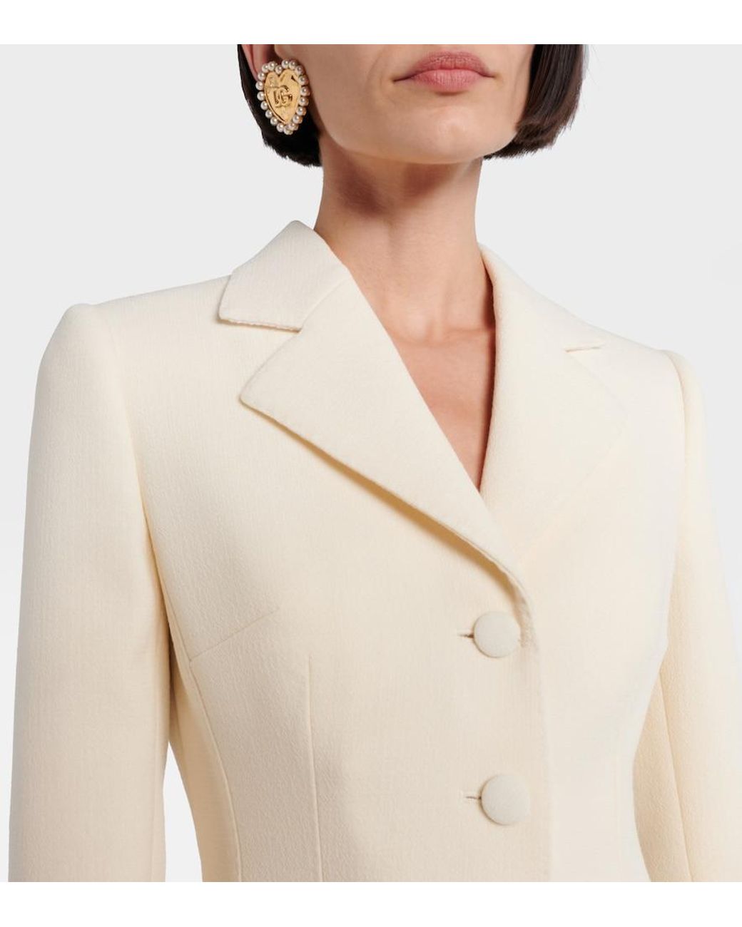 Dolce & Gabbana Natural Virgin Wool Blazer