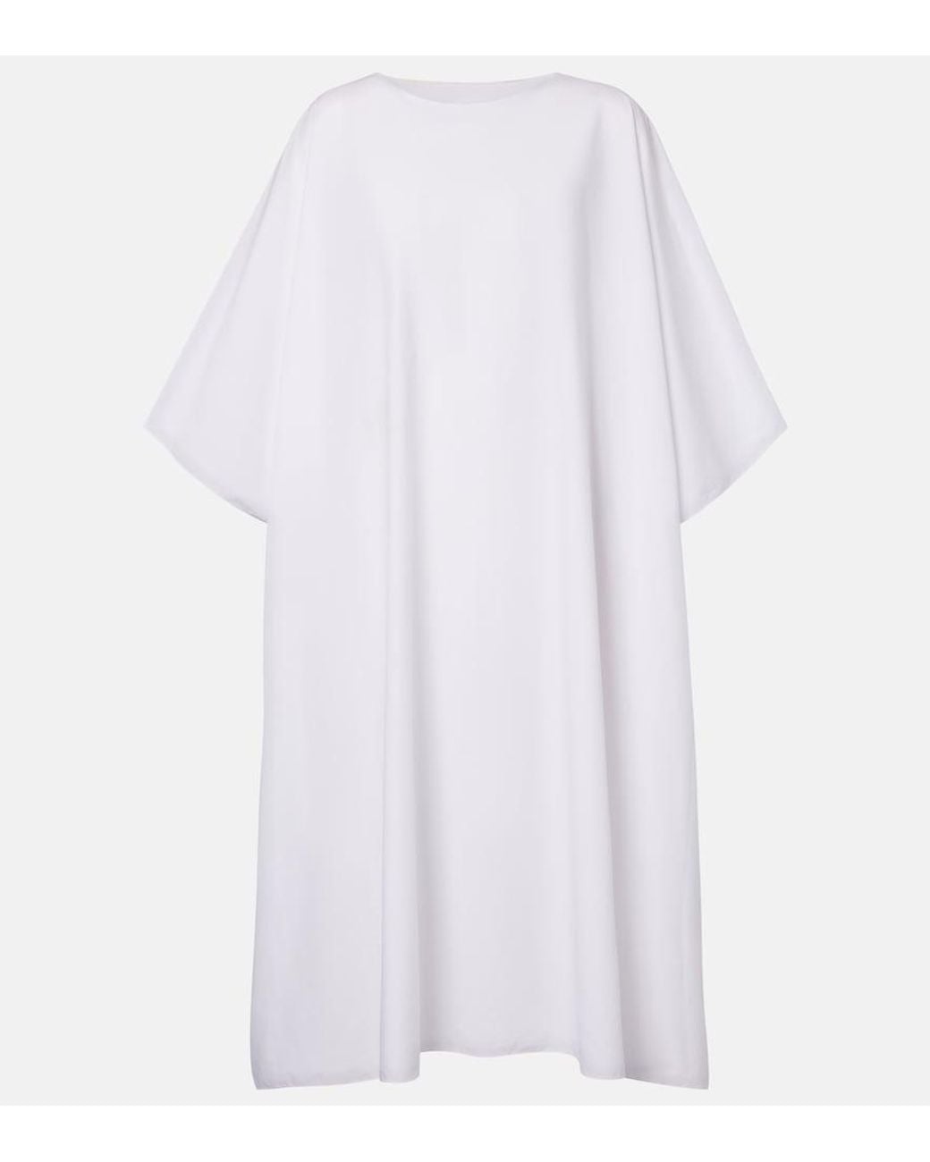 The Row White Julen Cotton Poplin Midi Dress