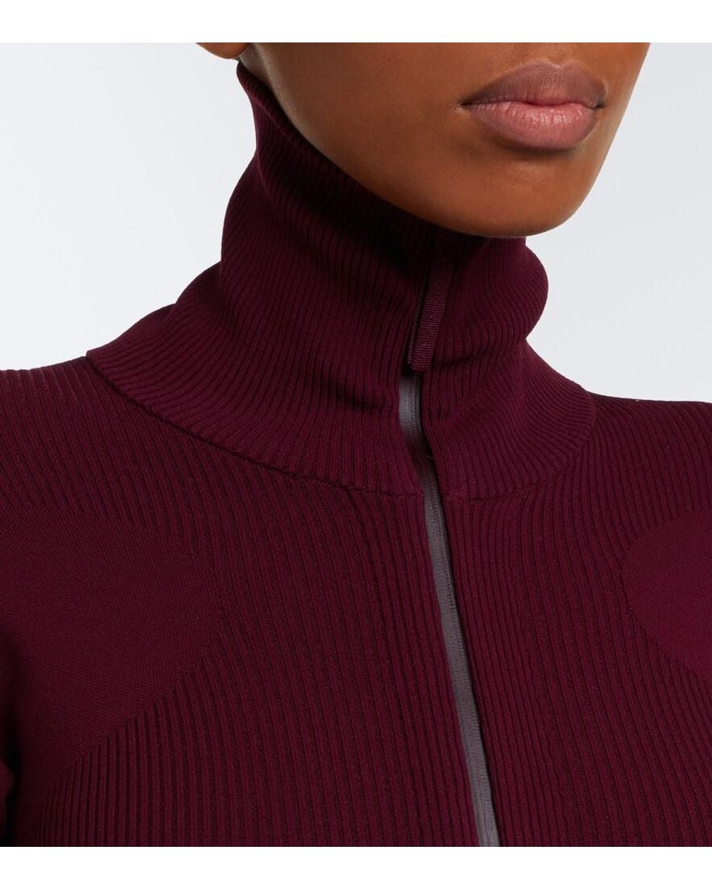 Adidas By Stella McCartney Purple Ribbed-Knit Catsuit