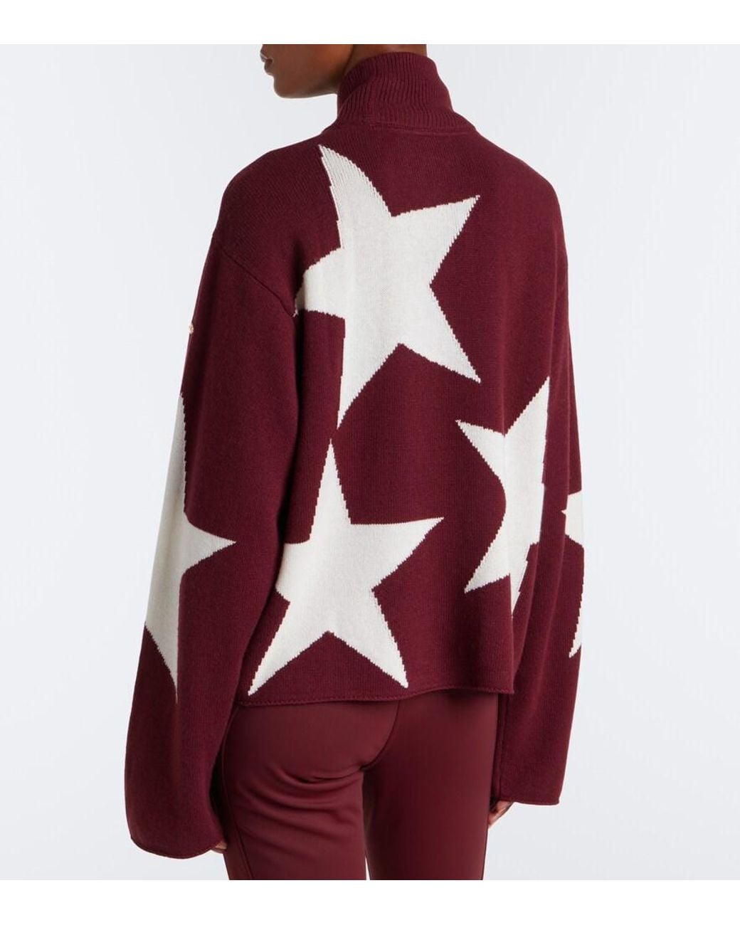 Goldbergh Red Intarsia Wool-Blend Turtleneck Sweater