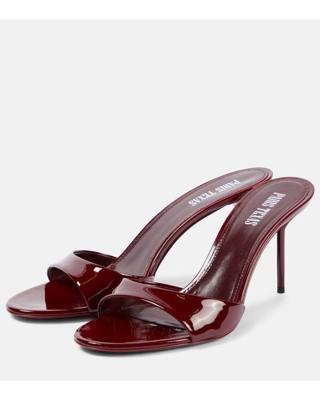 Paris Texas Red Lidia 70 Patent Leather Mules