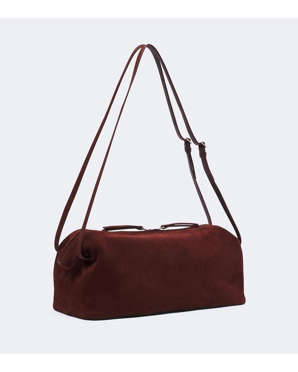 Nour Hammour Red Kenza Suede Shoulder Bag