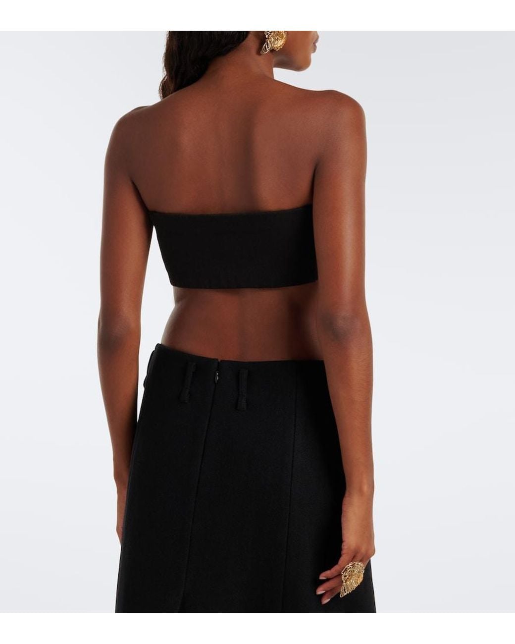 Dries Van Noten Metallic Embroidered Cotton Bandeau Top