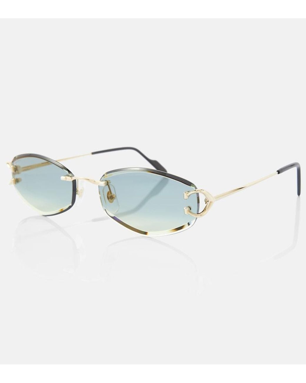 Cartier Blue Signature C Oval Sunglasses
