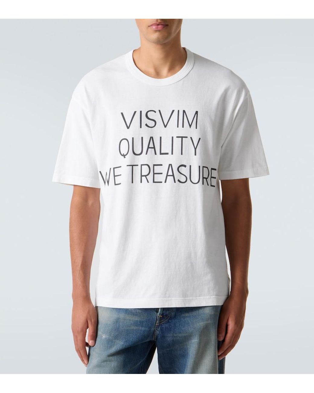 Visvim White Jumbo Printed Cotton-Blend T-Shirt for men
