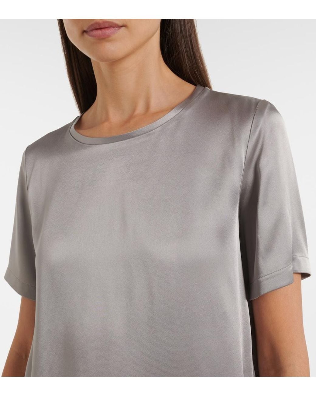 Max Mara Gray Satin T-Shirt