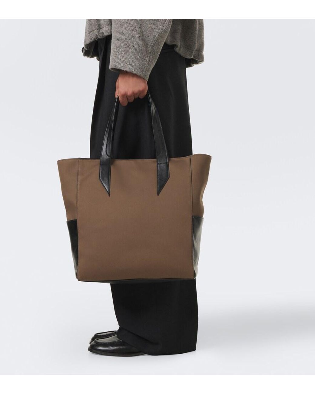 Metier Brown Passerby North-South Canvas Tote Bag for men
