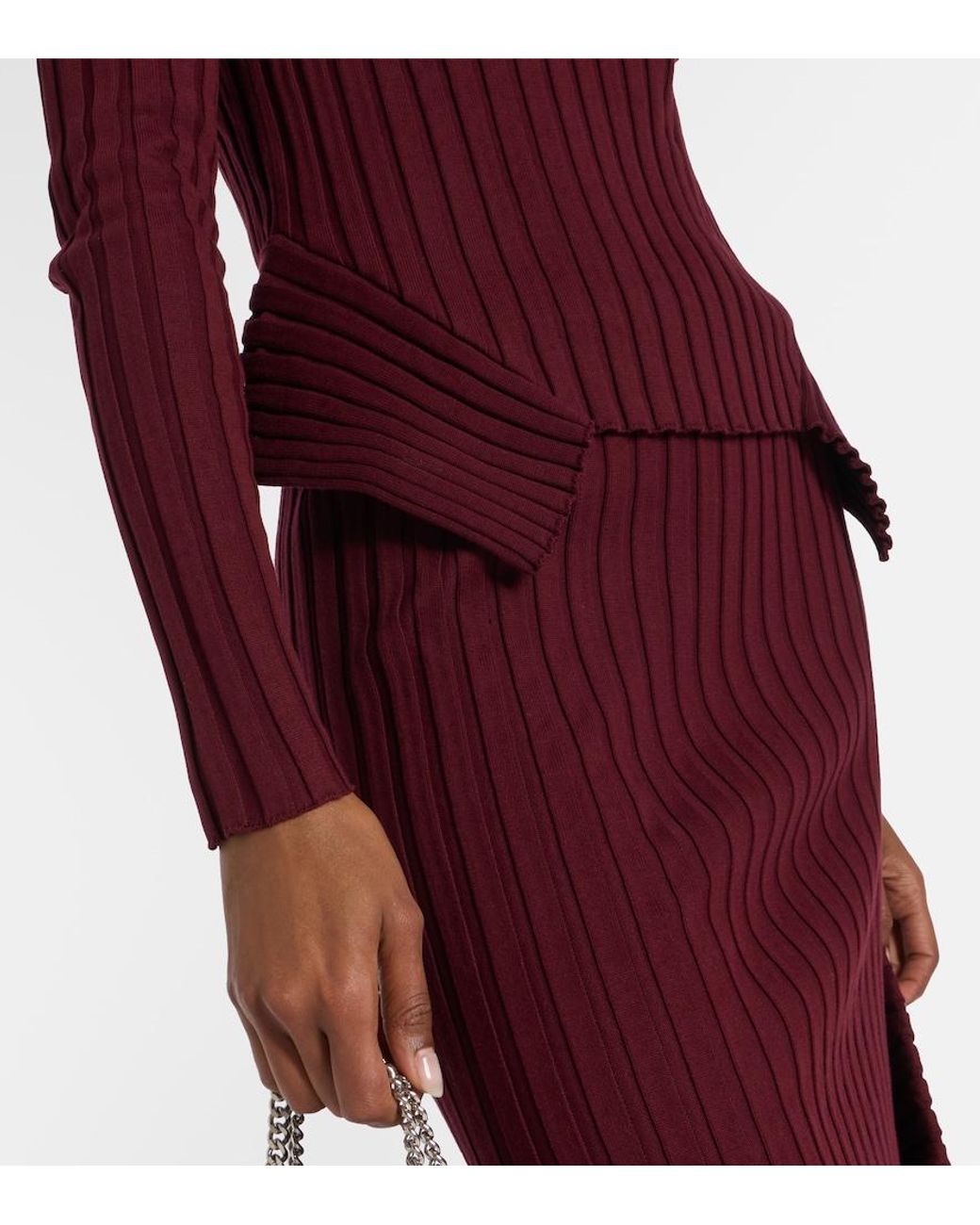 Stella McCartney Purple Ribbed-Knit Cotton Top
