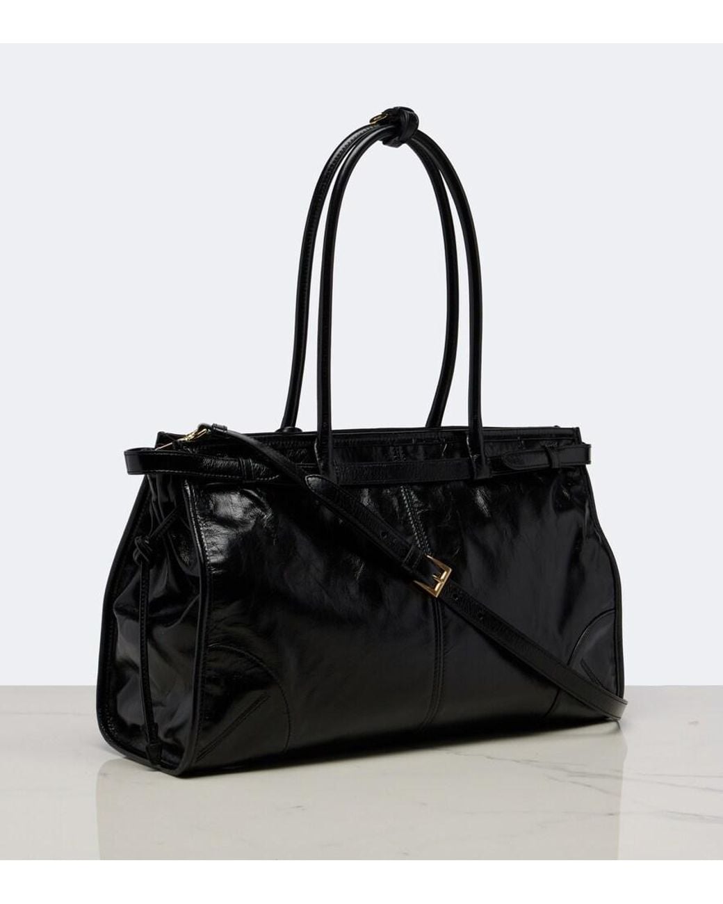 Prada Black Bonnie Large Leather Shoulder Bag