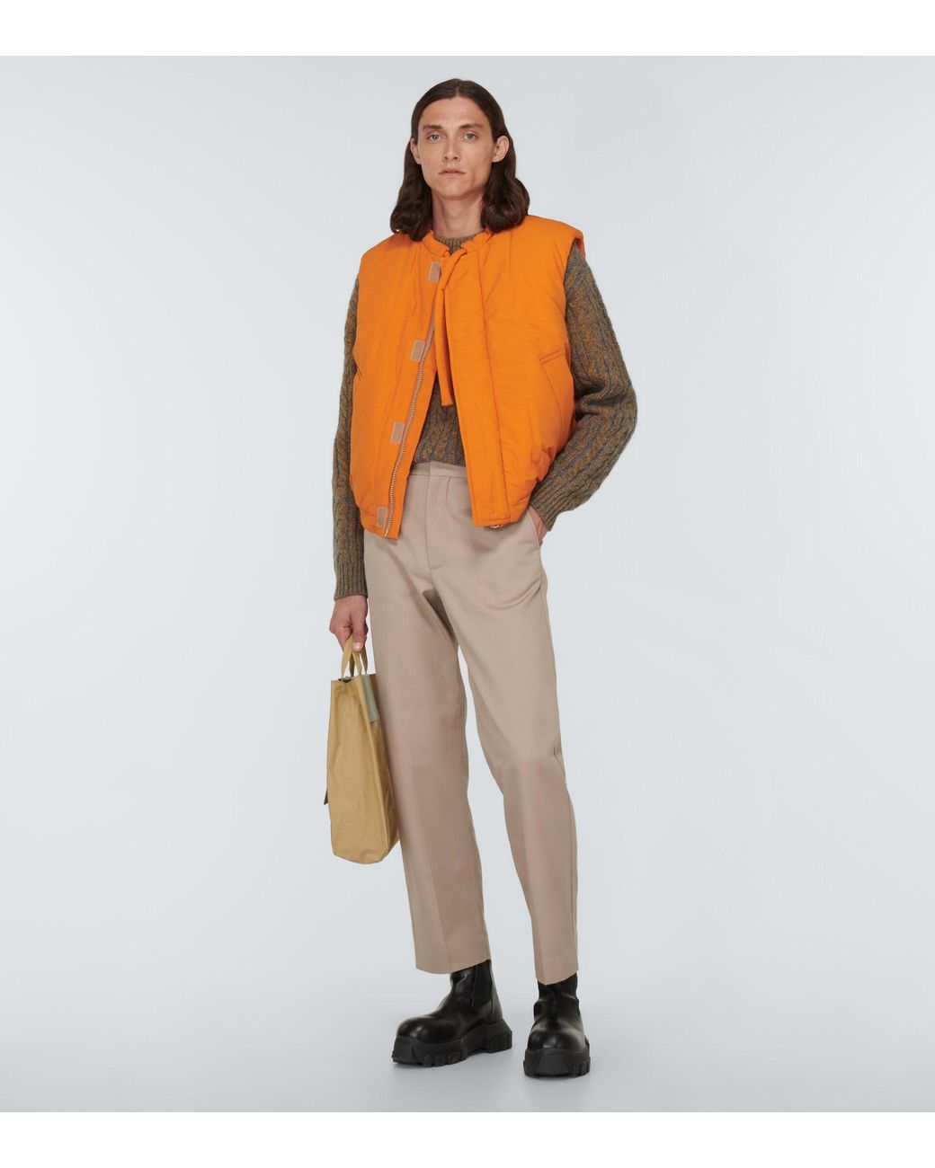 Acne Studios Synthetic Orange Padded Vest for Men Mens Jackets Acne Studios Jackets 