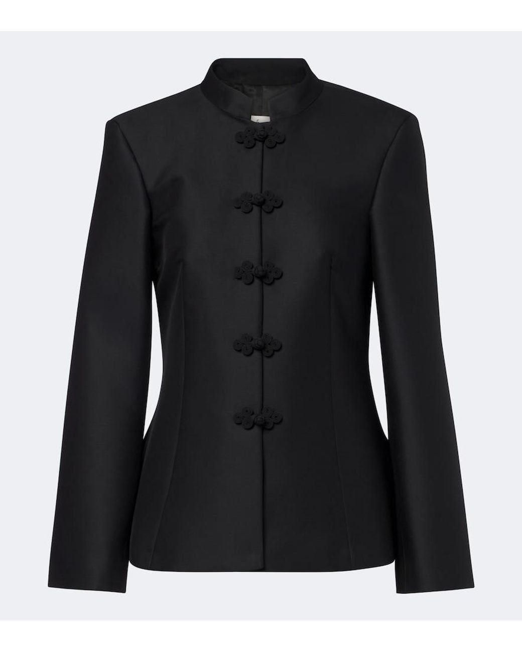 Rohe Black Wool And Silk Satin Jacket