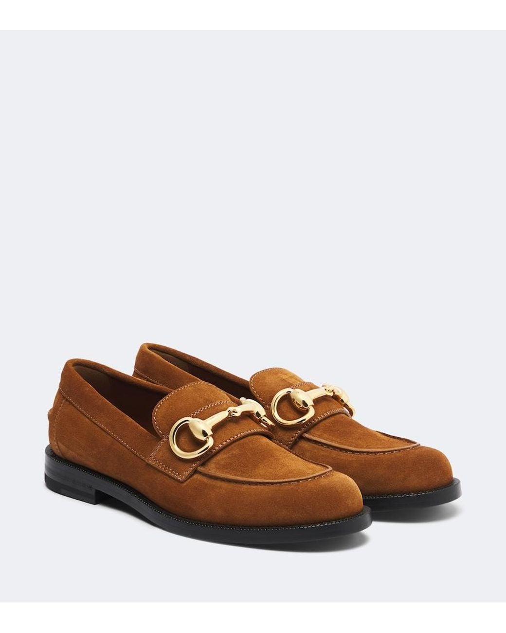 Gucci Brown Boulevard Horsebit Suede Loafers