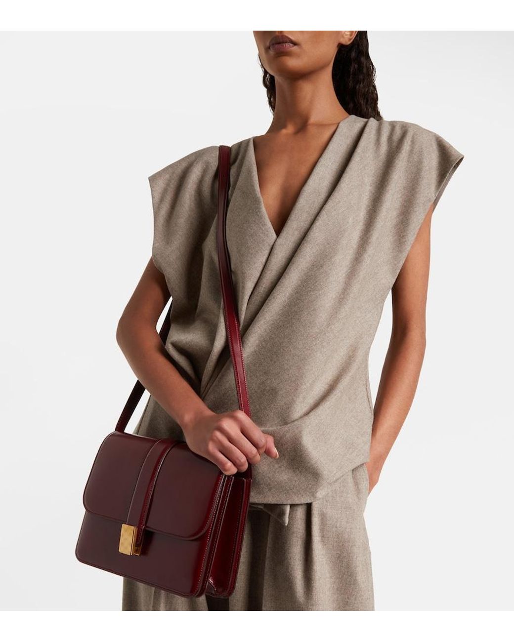 Khaite Red Blake Leather Crossbody Bag
