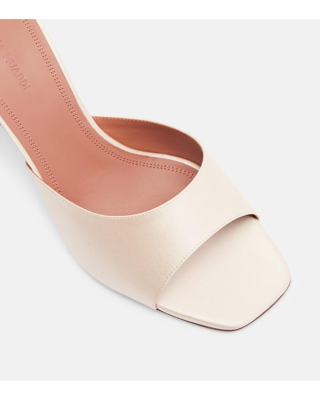 AMINA MUADDI Pink Lupita Satin Mules