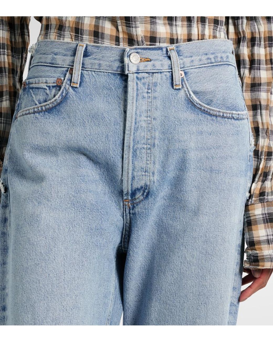 Agolde Blue '90S Mid-Rise Straight Jeans
