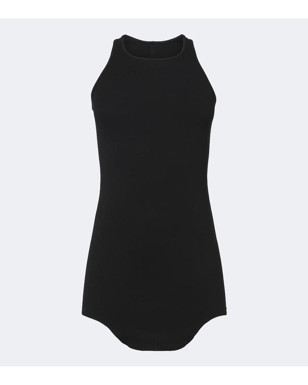Rick Owens Black Basic Ribbed-Knit Cotton Jersey Tank Top for men