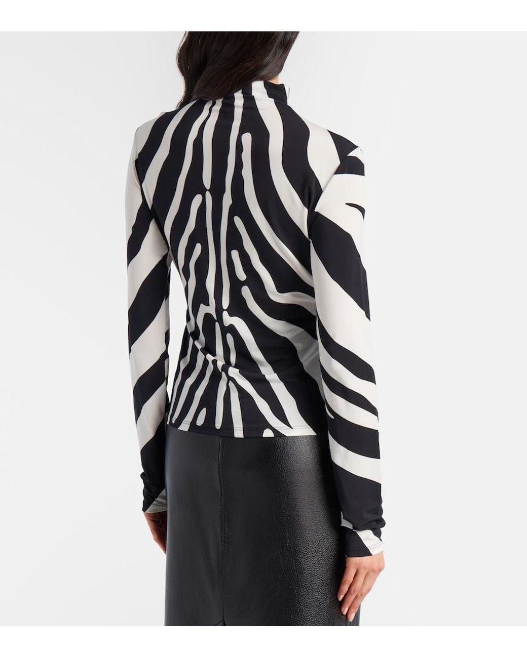 Ferragamo Black Zebra-Print Top