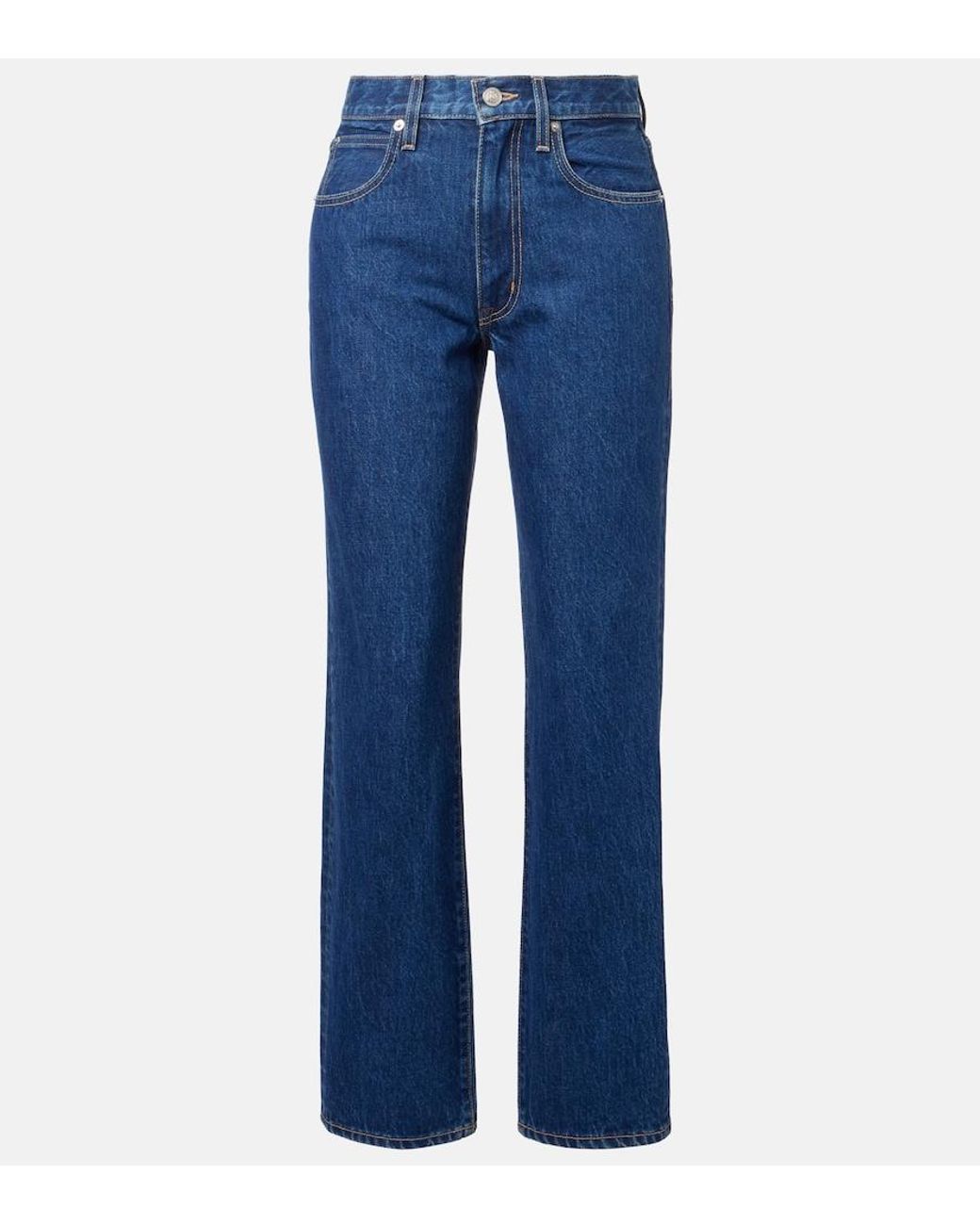 SLVRLAKE Denim Blue Sophie High-Rise Straight Jeans