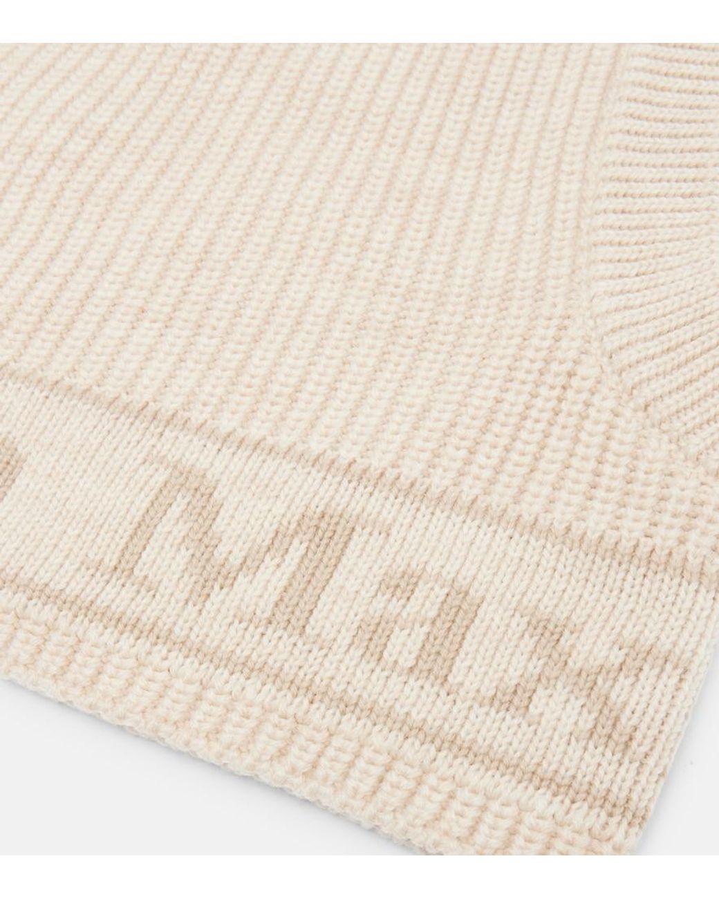 Max Mara Natural Logo Intarsia Wool Balaclava