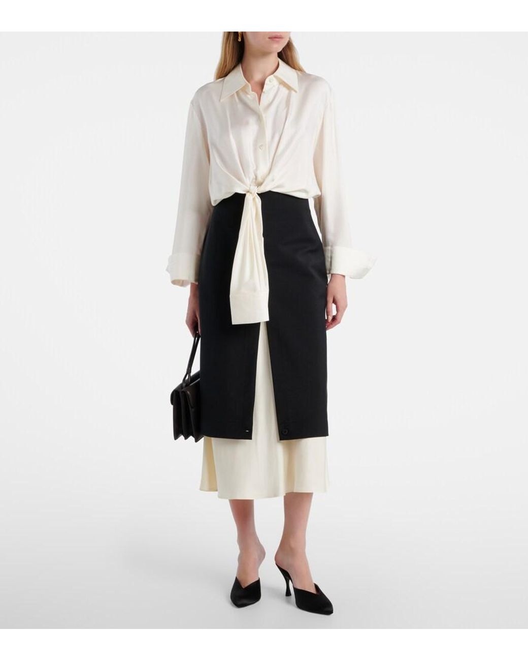 Herbert Levine Black Sitting Pretty Satin Mules