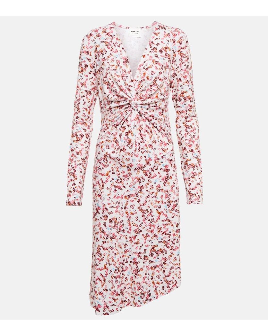 Isabel Marant Pink Jadiya Printed Jersey Midi Dress
