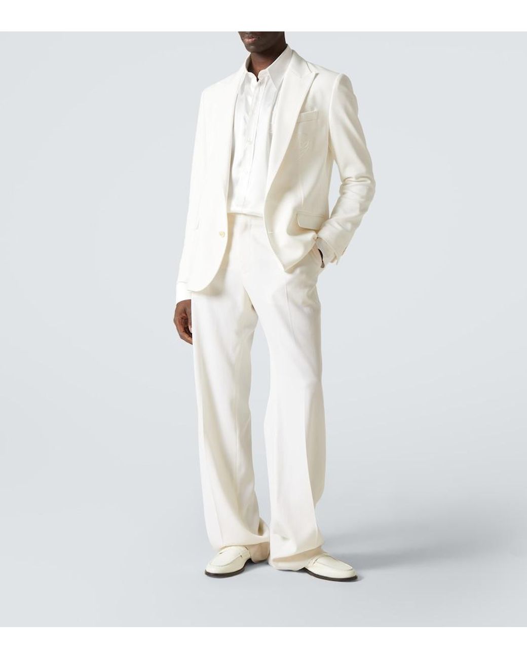 Dolce & Gabbana White Single-Breasted Blazer for men