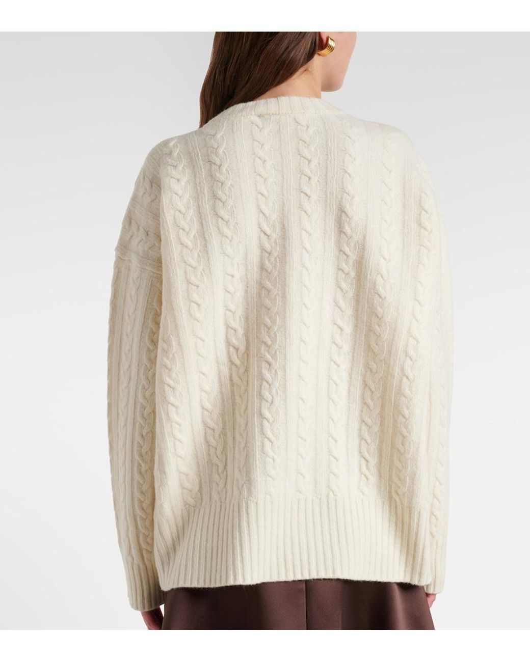 Rohe White Cable-Knit Wool Sweater