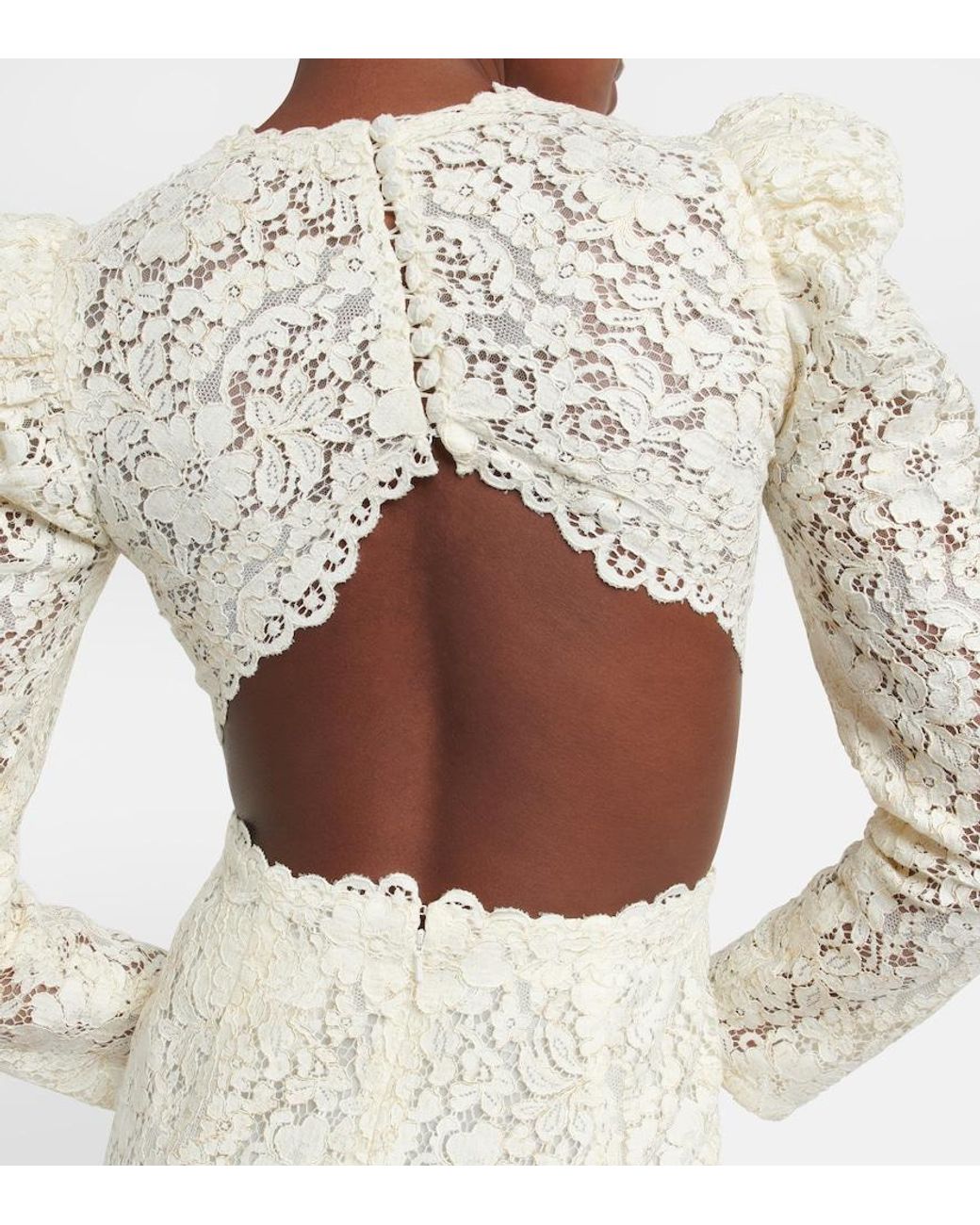 Costarellos White Bridal Zenni Lace Cutout Minidress