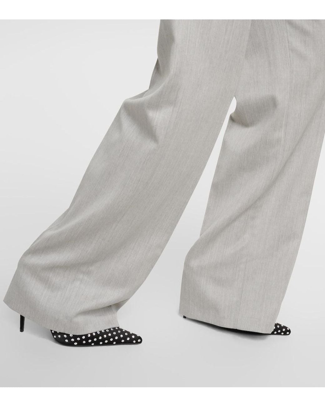 Magda Butrym Gray Mid-Rise Wool Straight Pants
