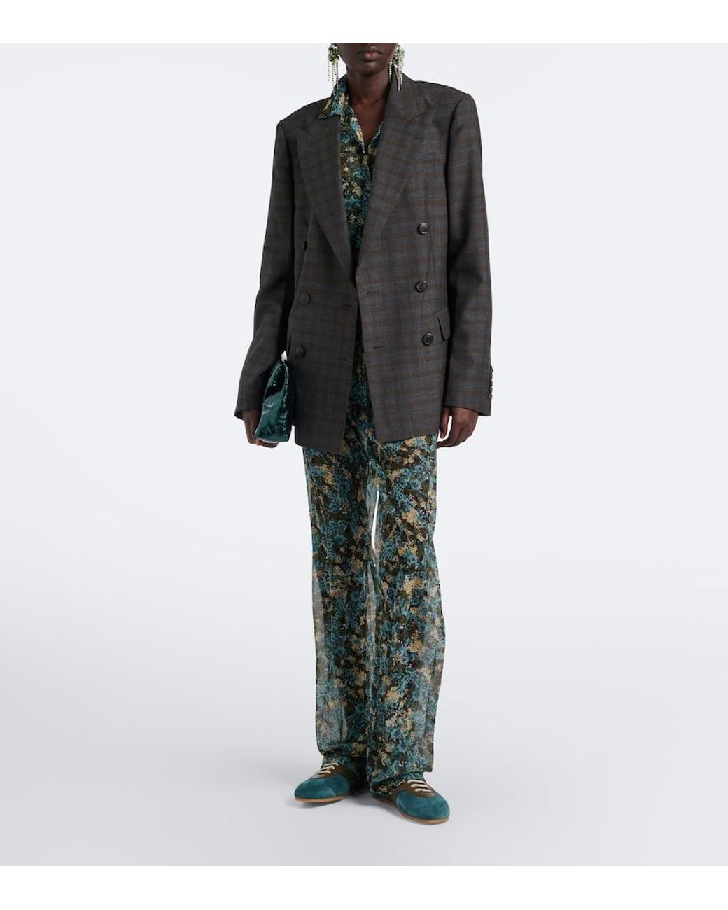 Dries Van Noten Green Floral Shirt