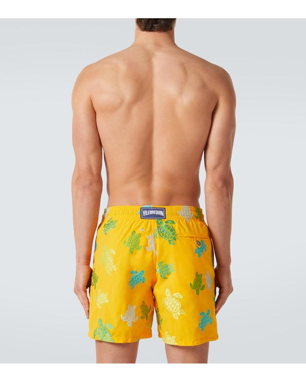Vilebrequin Yellow Mistral Printed Swim Trunks for men