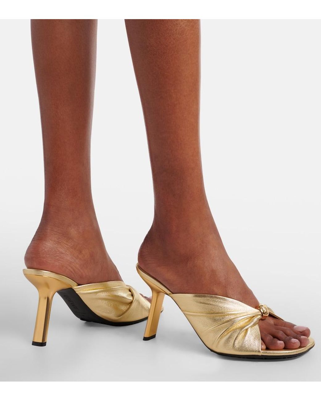 Loewe Metallic Paula's Ibiza Pebble Soft Leather Mules