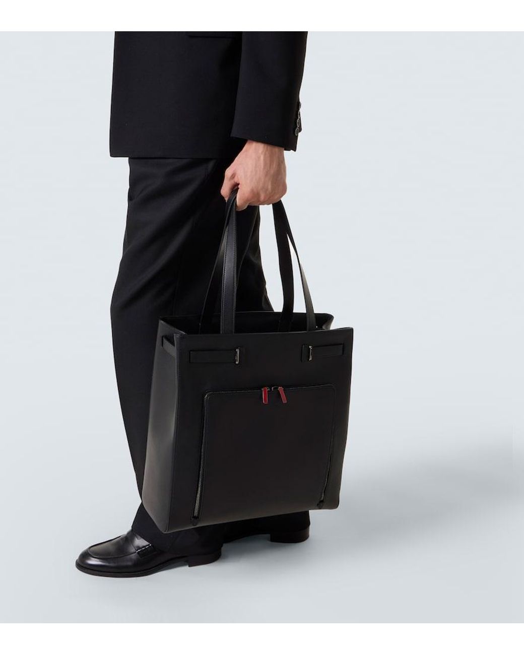 Christian Louboutin Black Kypipouch Leather Tote Bag for men