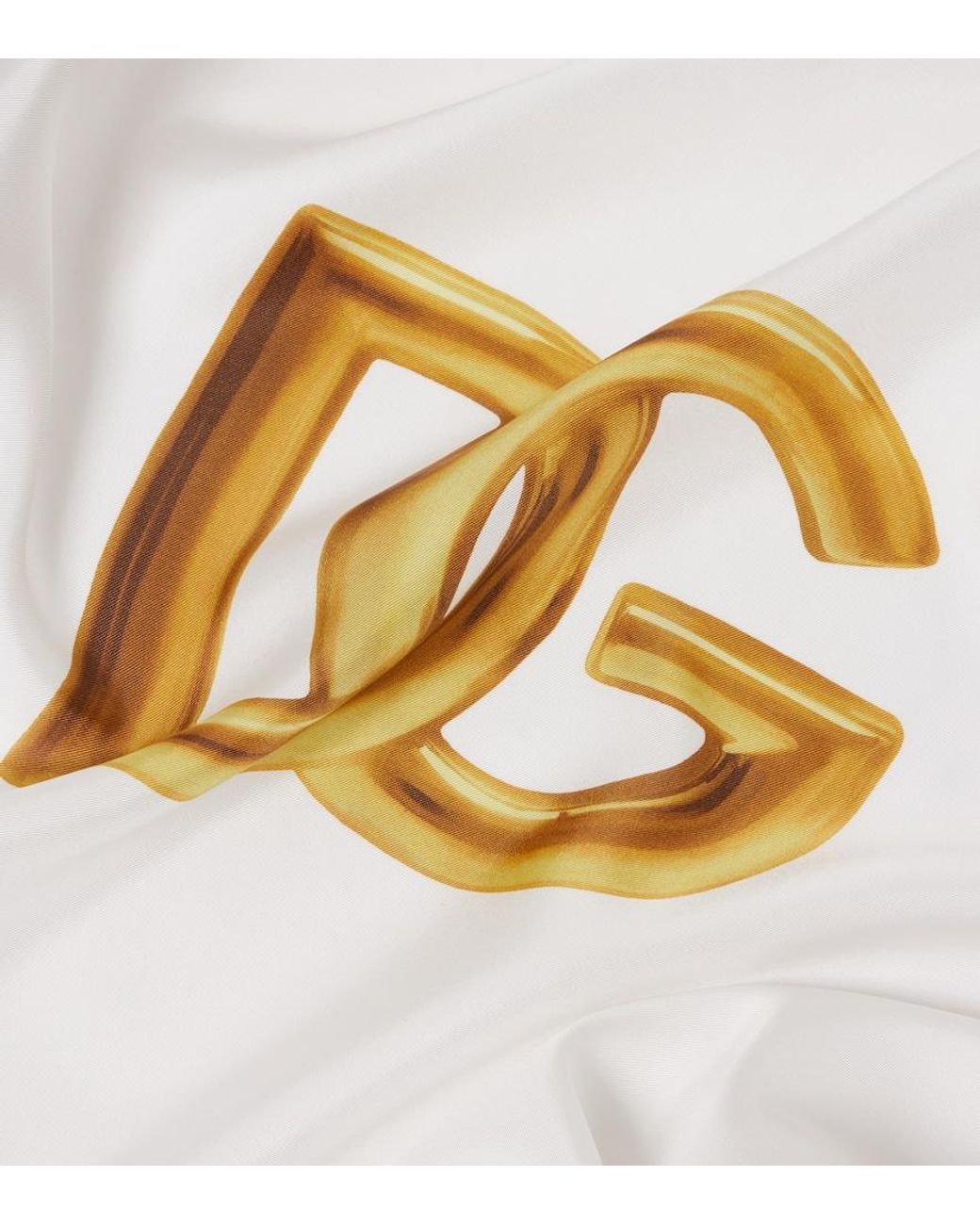 Dolce & Gabbana White Dg Silk Scarf