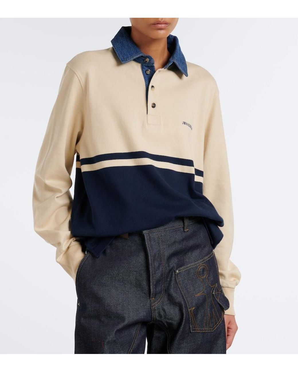 J.W. Anderson Blue Cotton Jersey Polo Shirt