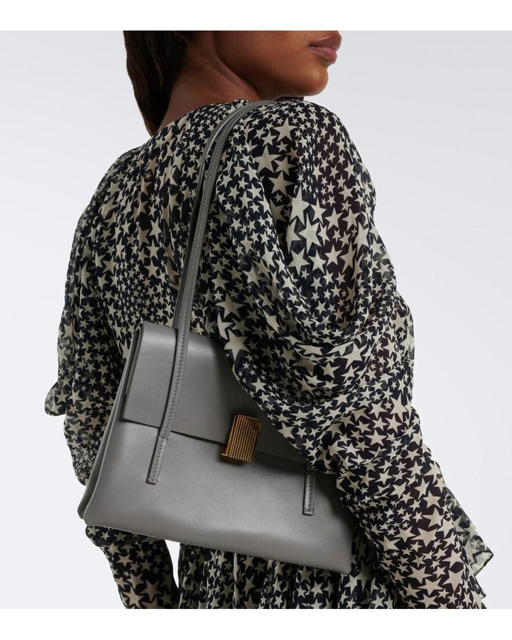Khaite White Soft Blake Small Leather Shoulder Bag