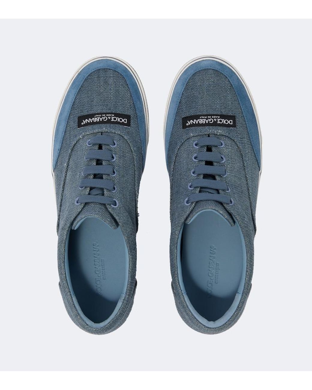 Dolce & Gabbana Blue Suede-Trimmed Sneakers for men