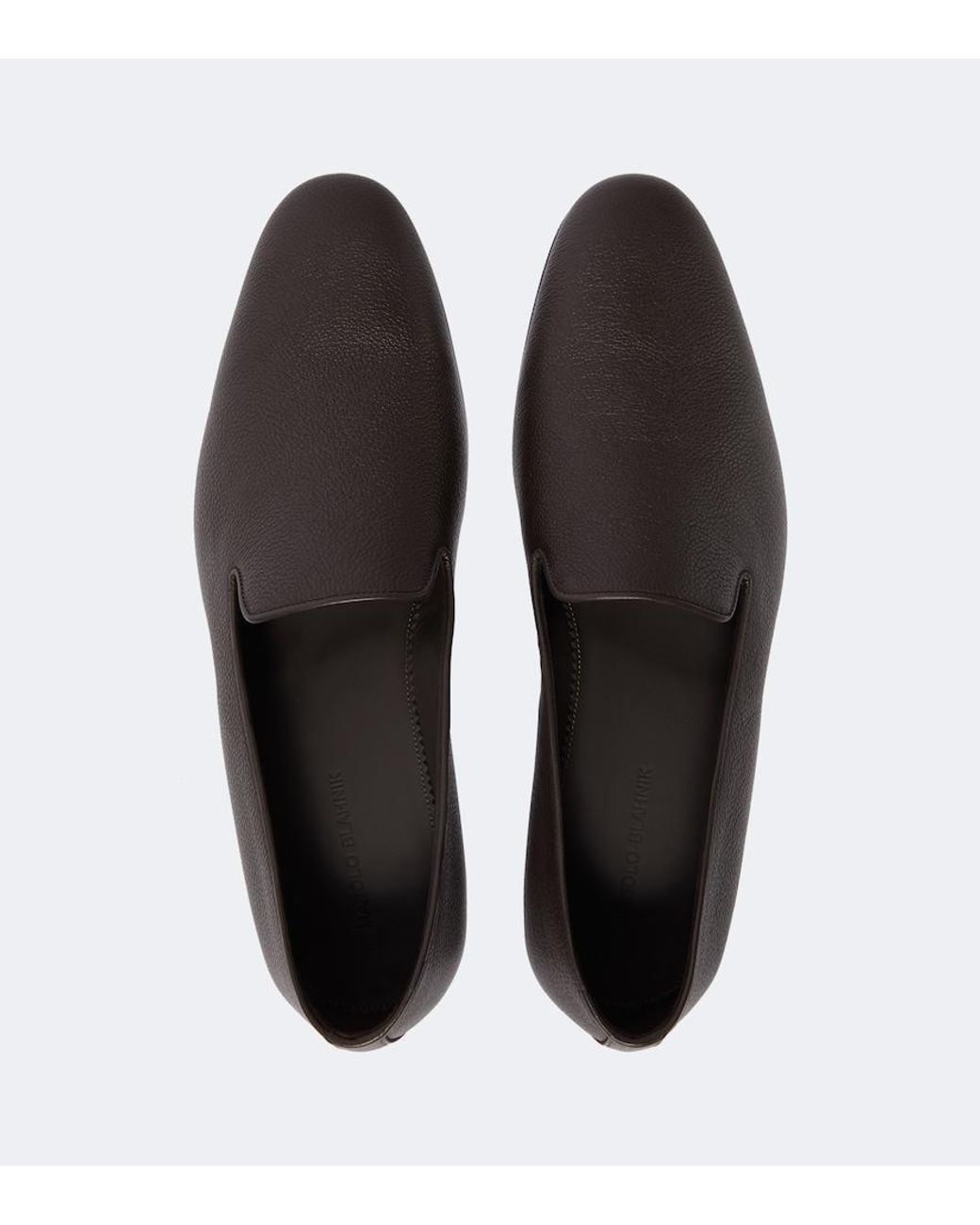 Manolo Blahnik Brown Leather Loafers for men