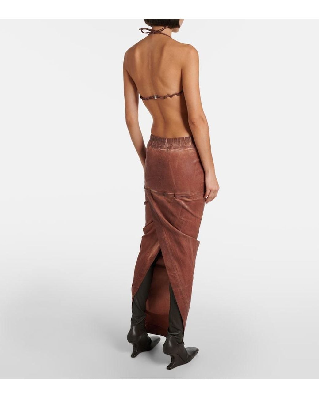 Rick Owens Pink Denim Bra Top