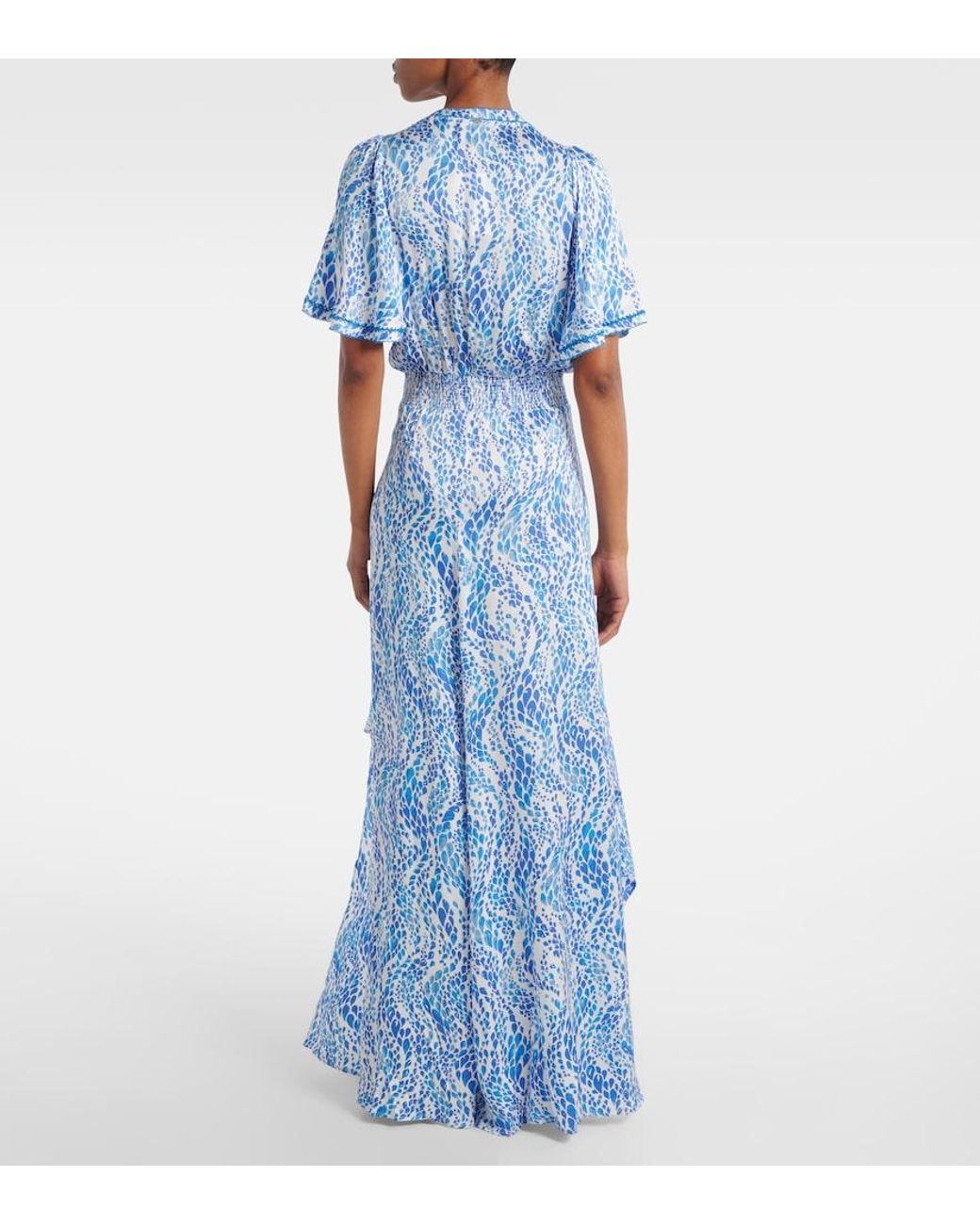 Vestido Largo Mabelle Estampado Poupette de color Blue