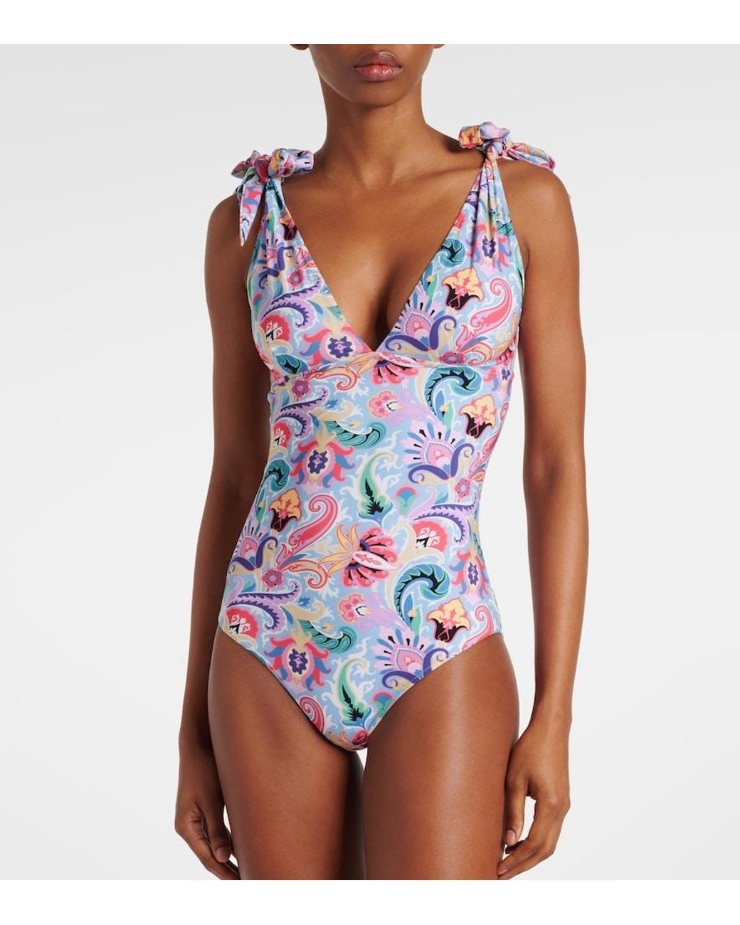 Etro White Paisley-Print Swimsuit