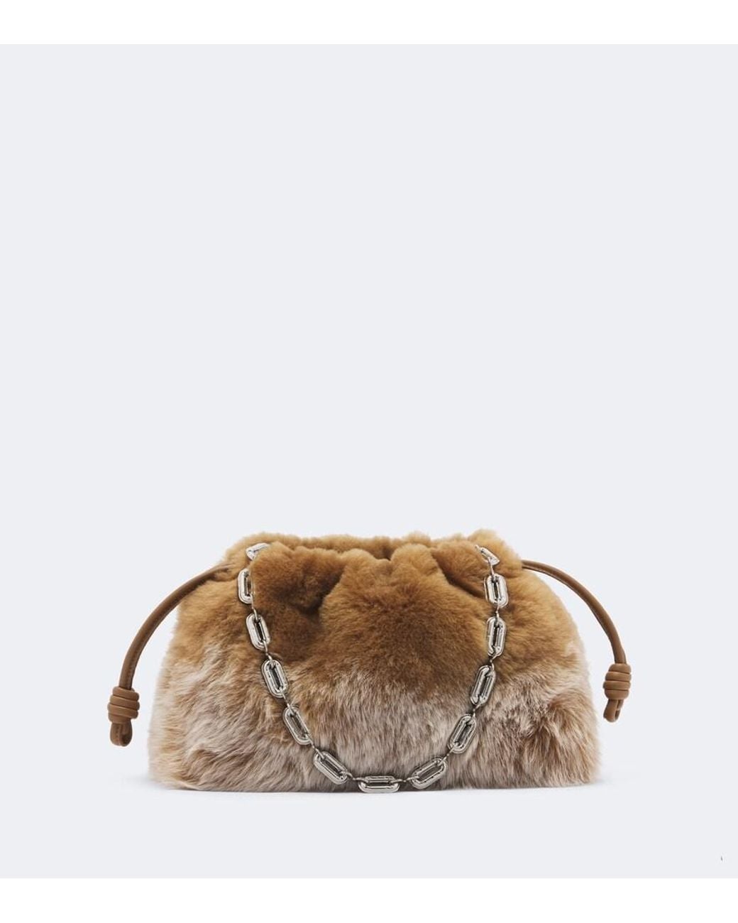 Loewe Brown Flamenco Medium Shearling Pouch