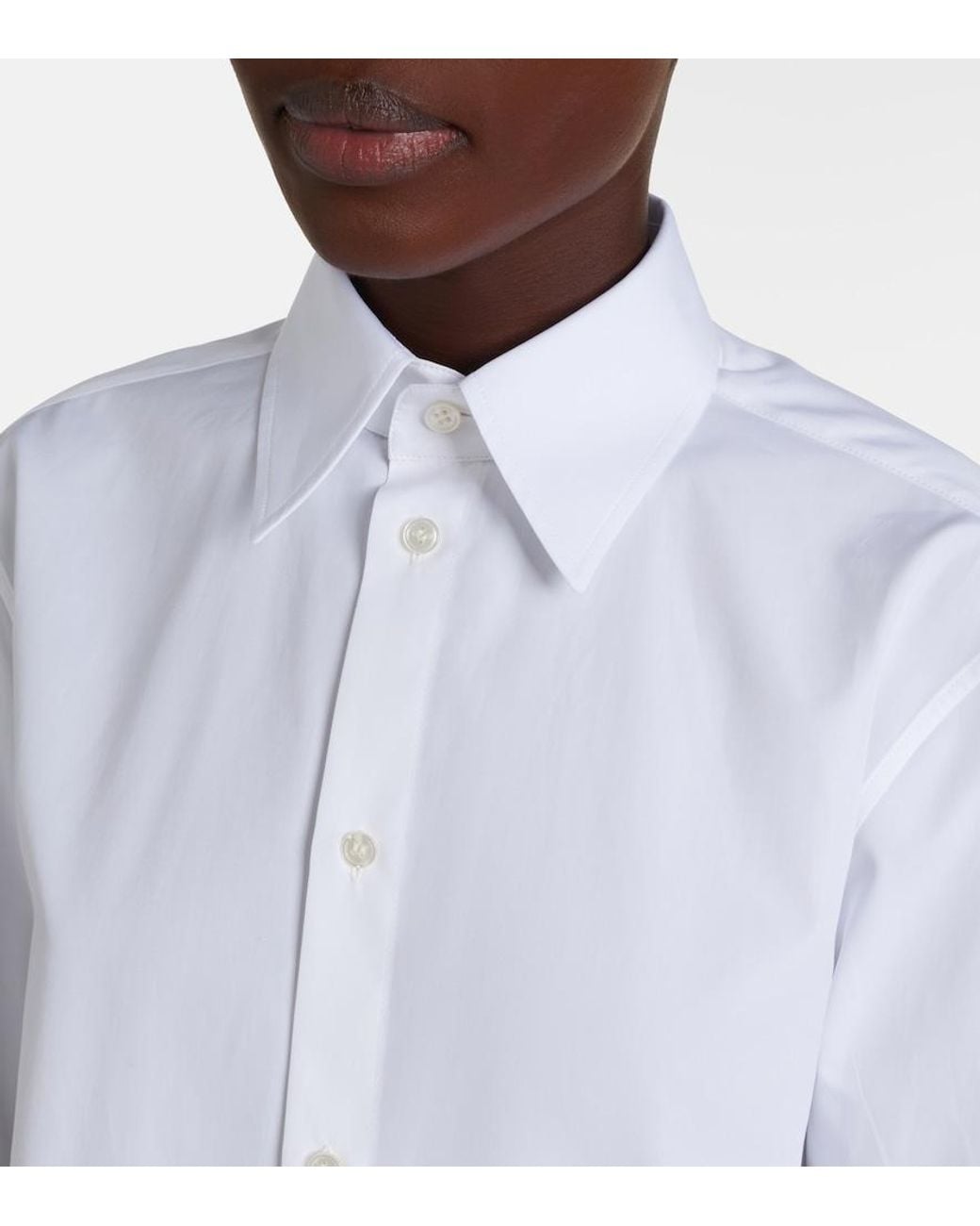 Saint Laurent White Cotton Poplin Shirt
